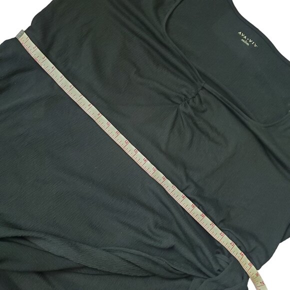 Ava & Viv womens plus size 4X ballon long sleeve wrap dress Drawstring Black - Picture 6 of 14